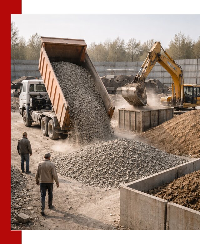 Доставка нерудных материалов с погрузкой и разгрузкой в Белгороде