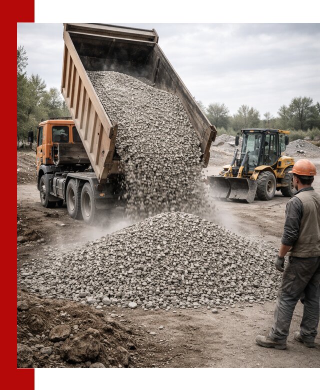 Доставка щебня в Белгороде крупными и мелкими фракциями