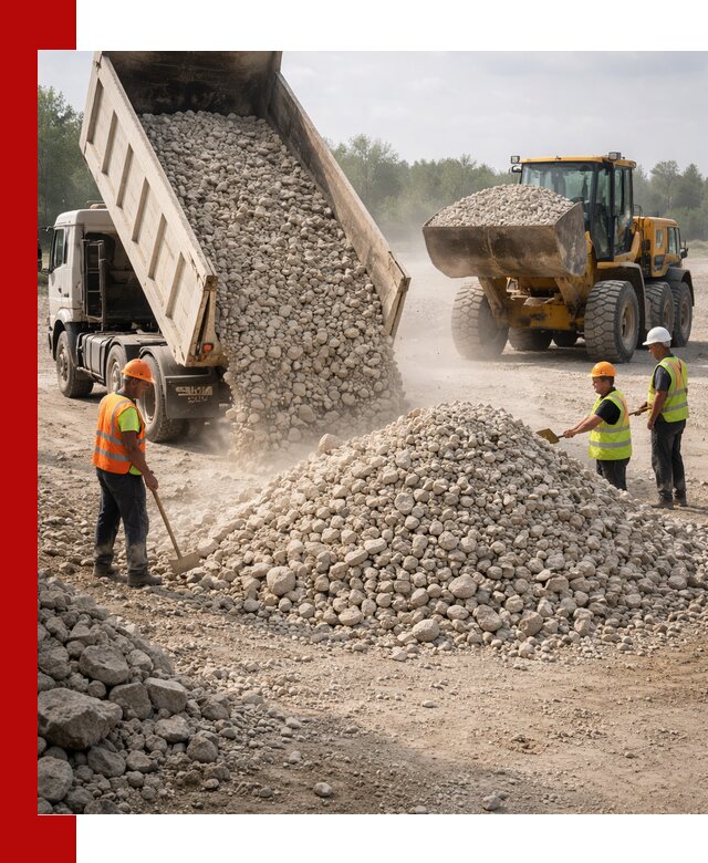 Доставка известнякового щебня фр. 40-70 в Белгороде
