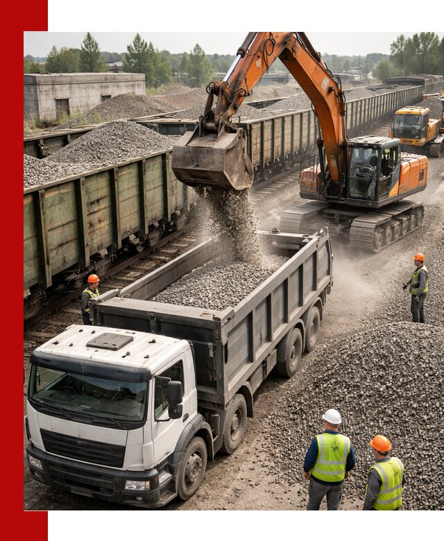 Железнодорожный щебень фракция 25–60 для поставок в Белгороде