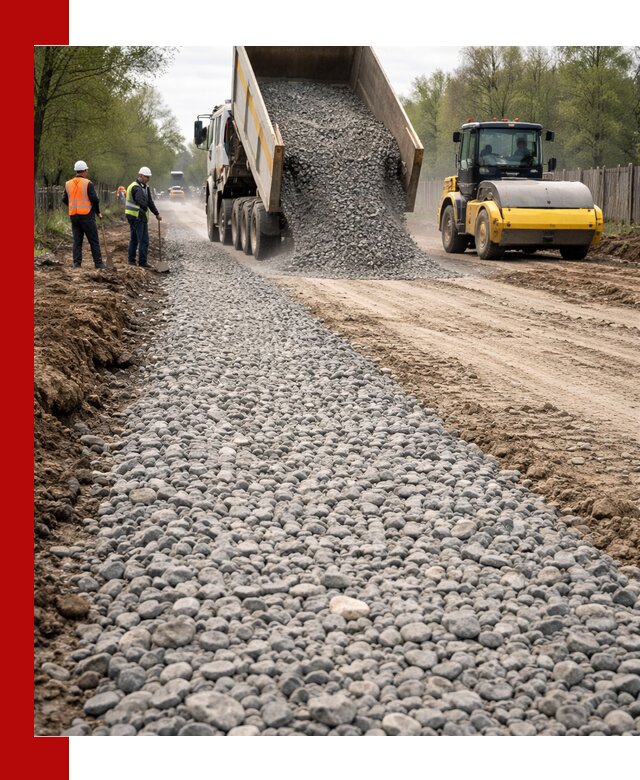 Доставка щебня для отсыпки дорог в Белгороде высокого качества