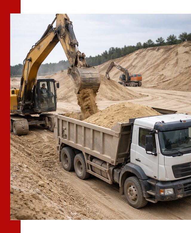 Доставка карьерного песка с самосвалами и разгрузкой в Белгороде
