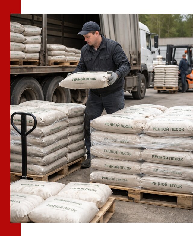 Речной песок в мешках с доставкой в Белгороде