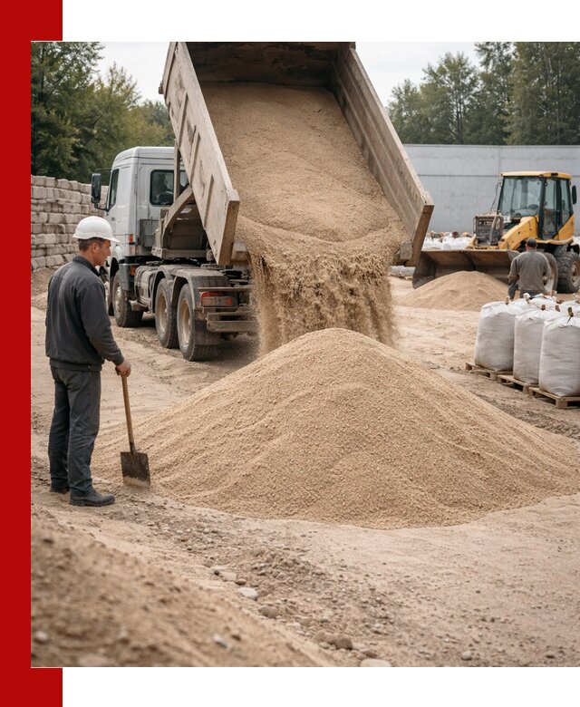 Кварцевый песок фракция 0–3 мм с доставкой в Белгороде
