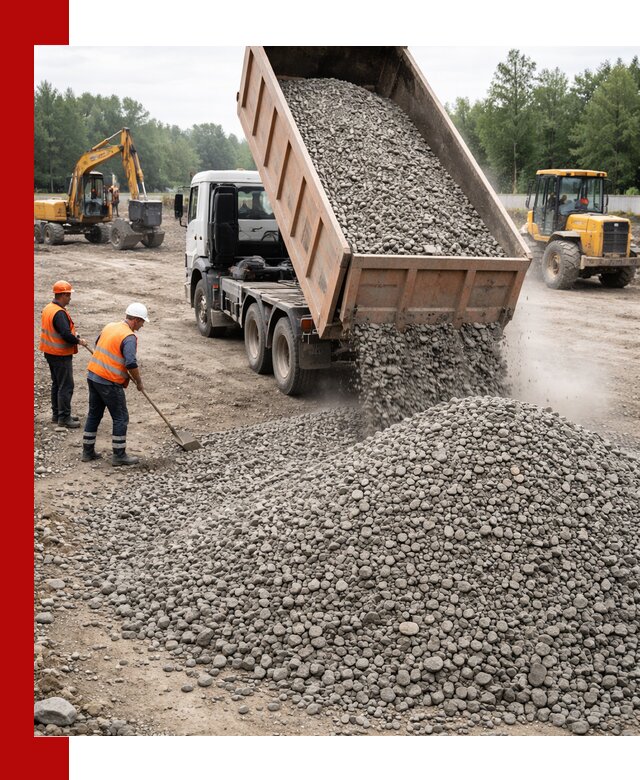 Доставка гравия фракции 40-70 в Белгороде оптом и в розницу