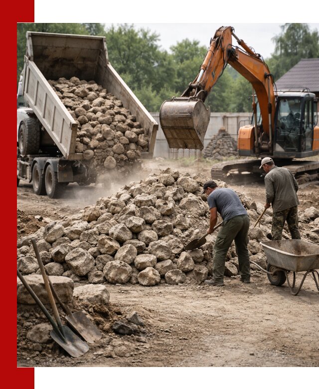 Доставка и разгрузка бутового камня в Белгороде