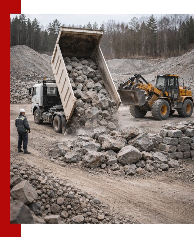 Доставка и продажа бутового гранитного камня в Белгороде