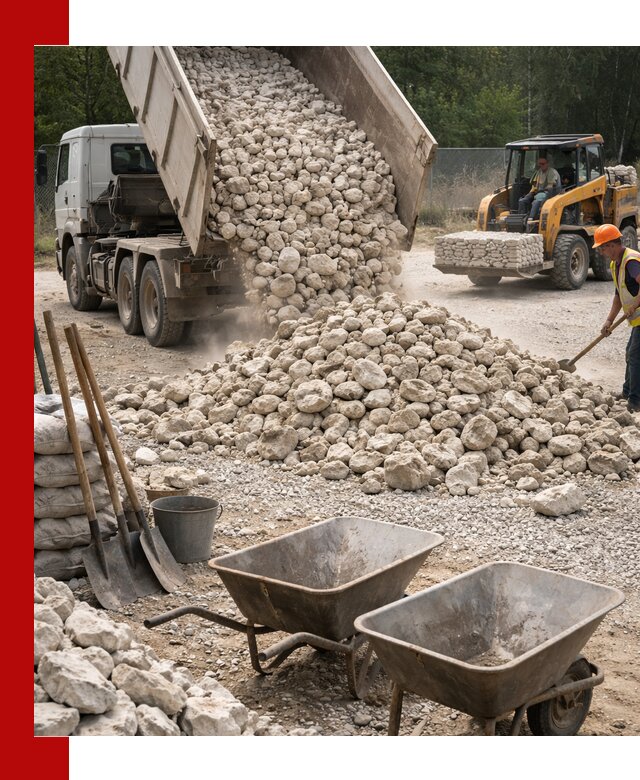 Доставка и продажа бутового известнякового камня в Белгороде