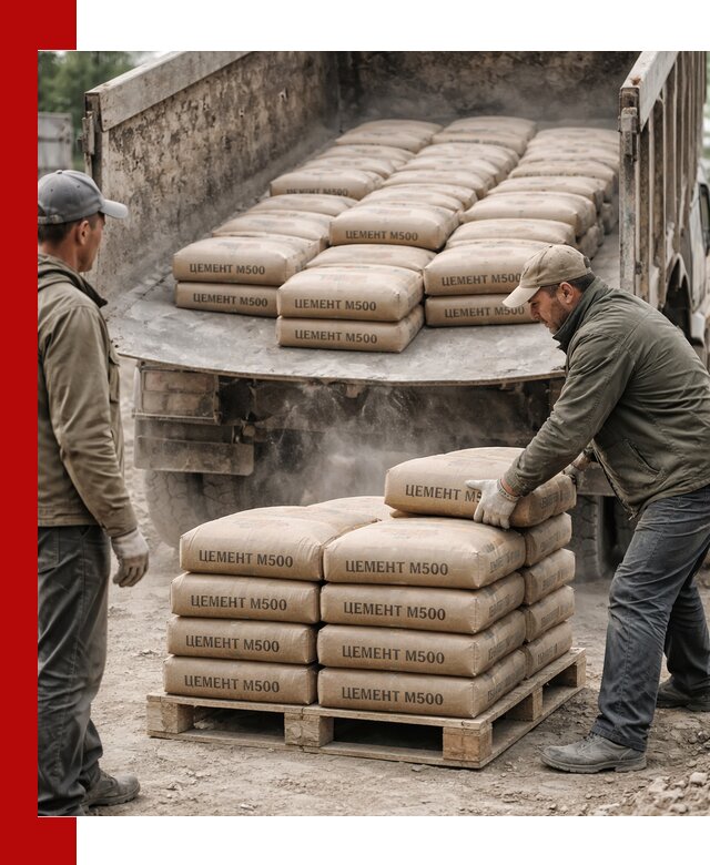 Цемент М500 с доставкой самосвалом в Белгороде
