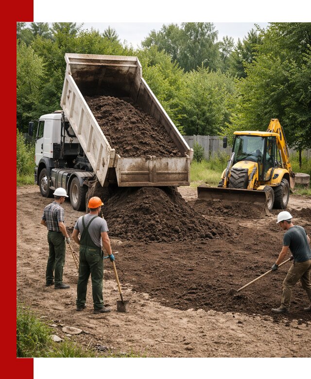 Доставка и укладка грунта для выравнивания участка в Белгороде