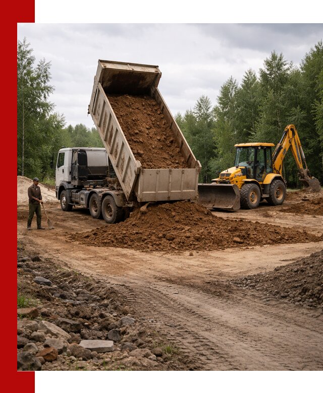 Доставка суглинка самосвалами в Белгороде подсыпка и планировка