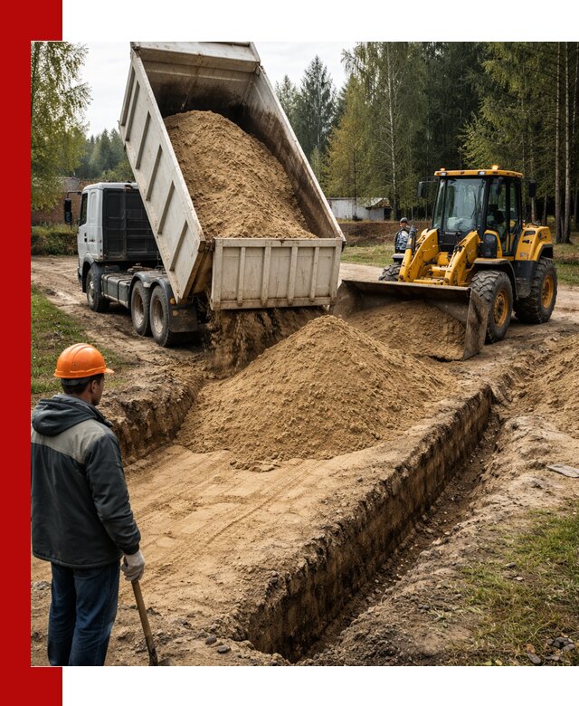 Доставка песчаного грунта в Белгороде для строительных работ