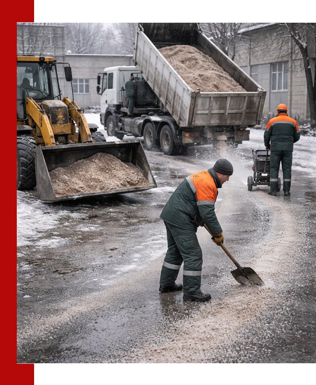 Реагент против гололеда с доставкой и нанесением в Белгороде