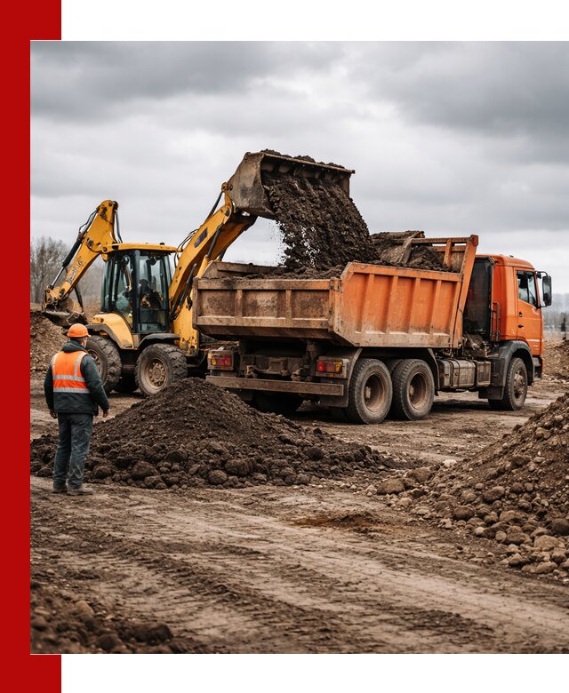 Вывоз грунта и строительного мусора в Белгороде грузовыми самосвалами