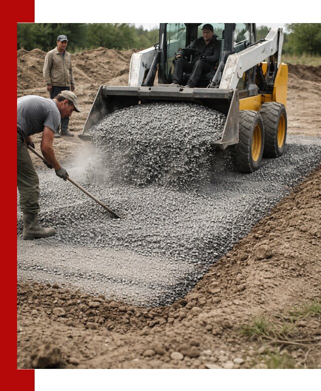 Устройство щебеночной подушки в Белгороде для дорог и фундаментов